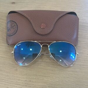 Ray-Ban Blue and Gold Sunglasses
